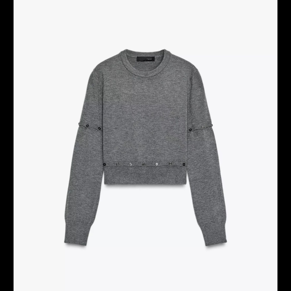 Zara Gray Cropped Sweater